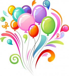 Splash background with colourful balloons